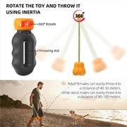 Dog rope fetch exercise toy with 360-degree rotation for throwing, designed for medium and large dogs.